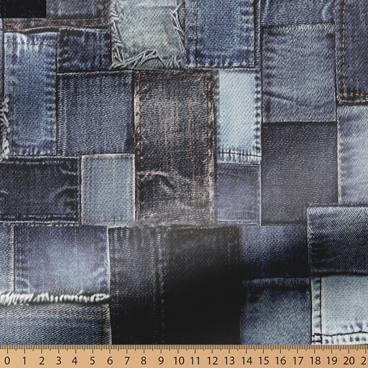 PATCH DENIM- 100% organic cotton poplin